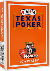 Modiano Texas Poker 2 Jumbo Τράπουλα Πλαστική για Poker Πορτοκαλί