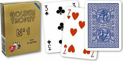 Modiano Poker Golden Trophy Playing Cards Plastic for Poker Blue