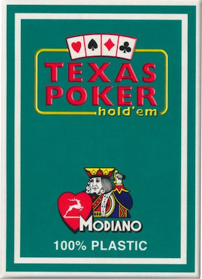 Modiano Texas Poker 2 Jumbo Playing Cards Plastic for Poker Green