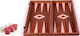 Manopoulos Mahogany Handmade Backgammon Wooden with Checkers 38x38cm