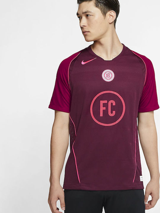 Nike F.C Home Bărbați T-shirt Sportiv cu Mânecă Scurtă Dri-Fit Burgundy