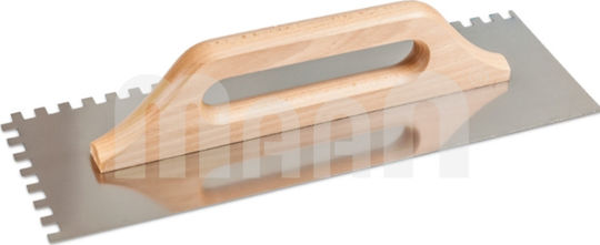 Maan Fliesenspachtel Inox Gezahnte 480x130mm mit Holzgriff Zahn 8x8mm 3051