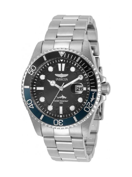 Invicta Pro Diver Watch Battery with Silver Metal Bracelet