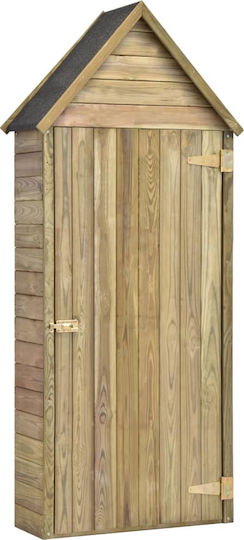 Wooden Garden Warehouse with Single-Leaf Door Brown L0.77xW0.37xH1.78cm
