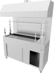 Biokan LGH3 Spieß-Grill Kohle 2.5kW mit Abmessungen 83x160x154cm