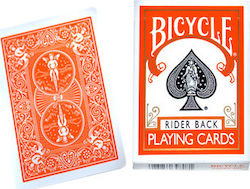 Bicycle Rider Back Plasticized Card Deck Orange