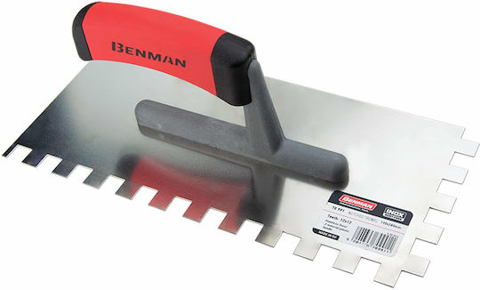 Benman Tile Spatula Inox Serrated 280x130mm with Plastic Handle with Tooth 12x12mm 70991