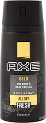 Axe Gold All Day Fresh Oud Wood & Dark Vanilla Body Spray Deodorant 150ml