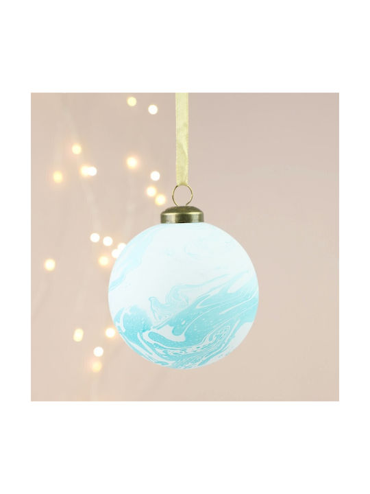 Tree ball glass light blue marble