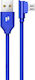 Puridea L23 Winkel (90°) / Geflochten USB 2.0 zu Micro-USB-Kabel Blau 0.3m