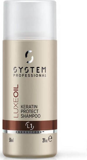 System Professional Fibra LuxeOil Keratin Protect L1 Σαμπουάν Αναδόμησης/Θρέψης & Ενυδάτωσης για Όλους τους Τύπους Μαλλιών 50ml
