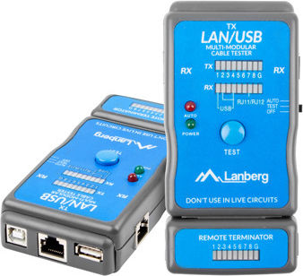 Lanberg Network Cable Tester RJ11 / RJ45 / USB NT-0403