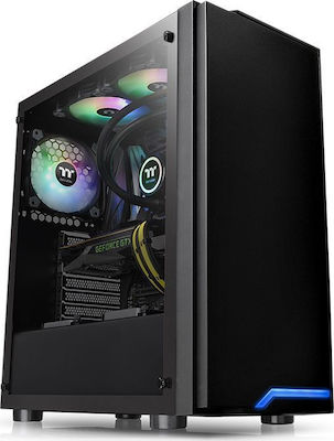 Thermaltake H100 TG Jocuri Middle Tower Cutie de calculator Negru