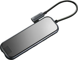 Baseus USB-C Docking Station με HDMI 4K PD Ethernet Γκρι (CAHUB-DZ0G)