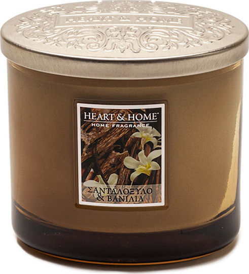 Heart & Home Aromatic Soy Candle Double Wick in Jar with Sandalwood & Vanilla Scent 230g