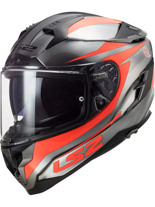 LS2 FF327 Challenger Full Face Helmet with Sun Visor ECE 22.05 1420gr Canon Jeans Fluo Orange FF327CCJFO