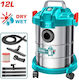 Total Wet-Dry Vacuum for Dry Dust & Debris 800W with Waste Container 12lt