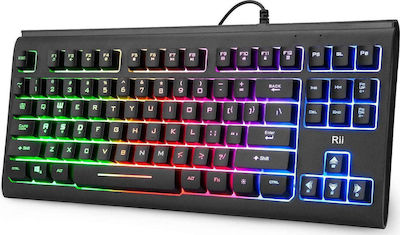 Riitek Rii Primer Gaming Tastatură Fără cheie cu iluminare RGB (Engleză US)