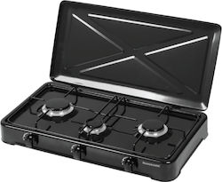 Ravanson Liquid Gas Countertop Triple Burner Black