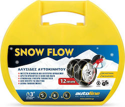 Autoline Snow Flow Anti Skid Chains with 12mm Thickness for Passenger Car 2pcs