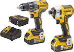 Dewalt Сет Двигател за бормашина & Ударна машина 18V с 2 батерии 5Ах и калъф