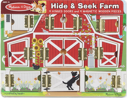 Melissa & Doug Magnetic Construction Toy Magnetic Farm Hide and Seek Board for Children 5+ Years
