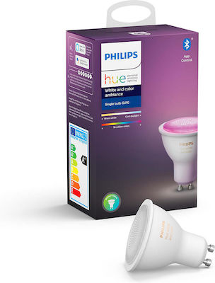 Philips Bec inteligent LED 5.7W pentru Soclu GU10 și Formă PAR16 RGBW 350lm Reglabil în intensitate