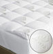 FiberTex Single Bed Polyester Mattress Topper Aloe Vera with Aloe Vera & Elastic Straps 100x200x5cm