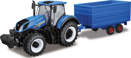 Bburago New Holland T7HD С Балиращ Ремарке Трактор Мащаб 1:32 Селскостопански За 3+ Години