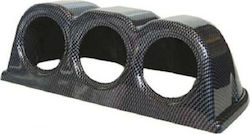 Autoline Βάση Οργάνων Ταμπλό Αυτοκινήτου Τριπλή Carbon