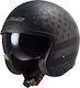 LS2 Spitfire II OF599 Black Flag Matt Black Titanium Motorcycle Helmet Jet 1100gr with Sun Visor