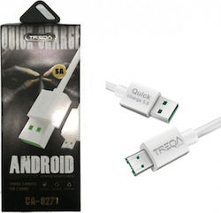 Treqa CA-8271 Regular USB 2.0 σε micro USB 1m Λευκό Treqa CA-8271 Regular USB 2.0 σε micro USB 1m Λευκό
