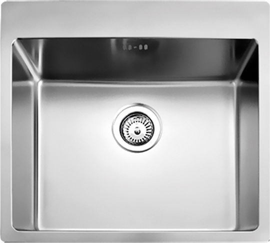 Fortinox Squadro Ένθετος Νεροχύτης Inox Σατινέ Μ55xΠ50.5cm Ασημί