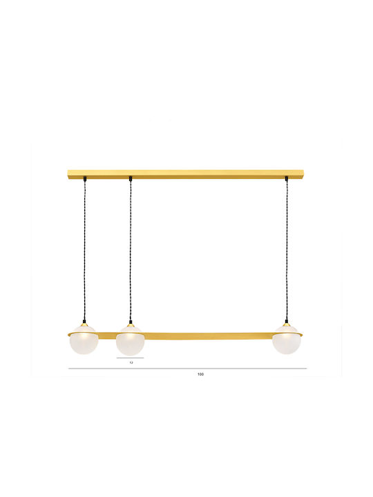 Luma Hängelampe Gold Schiene mit Fassung G9 100cm.