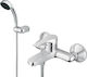 M&Z Rubinetterie &Co Mixing Bathtub Shower Faucet Complete Set Silver