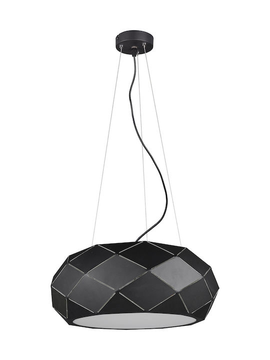 Trio Lighting Zandor Pendant Light Three-Light for Socket E27 Black