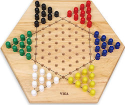 Viga Toys Board Game Ξύλινη Κινέζικη Ντάμα for 2-6 Players 3+ Years 56143 (EN)