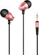 Awei ES-Q6 In-ear Handsfree Headphones with Connector 3.5mm Pink