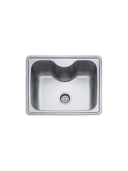 Donau 161DE Drop-In Sink Inox Satin W60xD50cm Silver