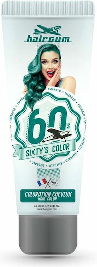 Hairgum Sixtys Color Temporärer Farbstoff Haarfärbemittel Smaragdgrün 60ml