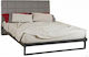 Ηλέκτρα Bett Einzel mit Stoff Grau für Matratze 90x190cm
