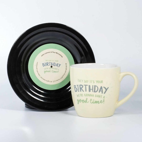 Thumbs Up L&M Mug & Saucer Set - Birthday