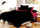 Le Blanc Cotton Line Single Duvet Cover 160x240 Black -Red