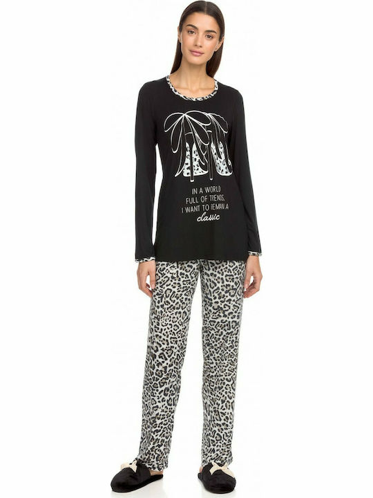 Vamp Winter Women's Pyjama Set Black