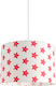 Veis Big Stars Einfaches Licht Kinderdeckenleuchte Deckenleuchte 60W mit Fassung E27 Rot 35x24cm