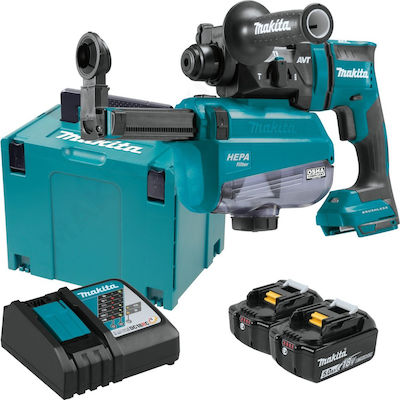 Makita Ciocan rotopercutor Sapator cu baterie Brushless 18V cu SDS Plus MakPac și kit de pulbere