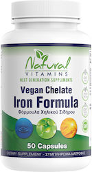 Natural Vitamins Chelate Iron Formula 50 κάψουλες Natural Vitamins Chelate Iron Formula 50 κάψουλες