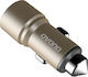 Dudao R5 Auto-Ladegerät 2.4A mit Anschlüssen: 2xUSB Gold Farbe
