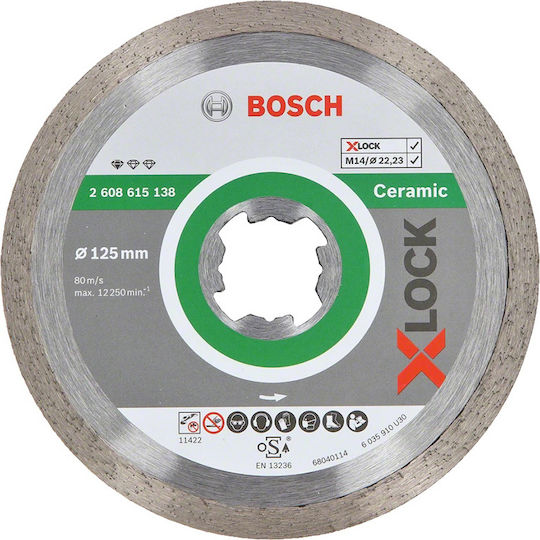 Bosch Diamantscheibe X-Lock Standard Ceramic Schneidscheibe Baumaterialien 125mm