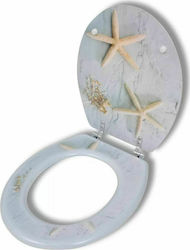 vidaXL Καπάκι Λεκάνης Ξύλινο 43.7x37.8cm Αστερίες
